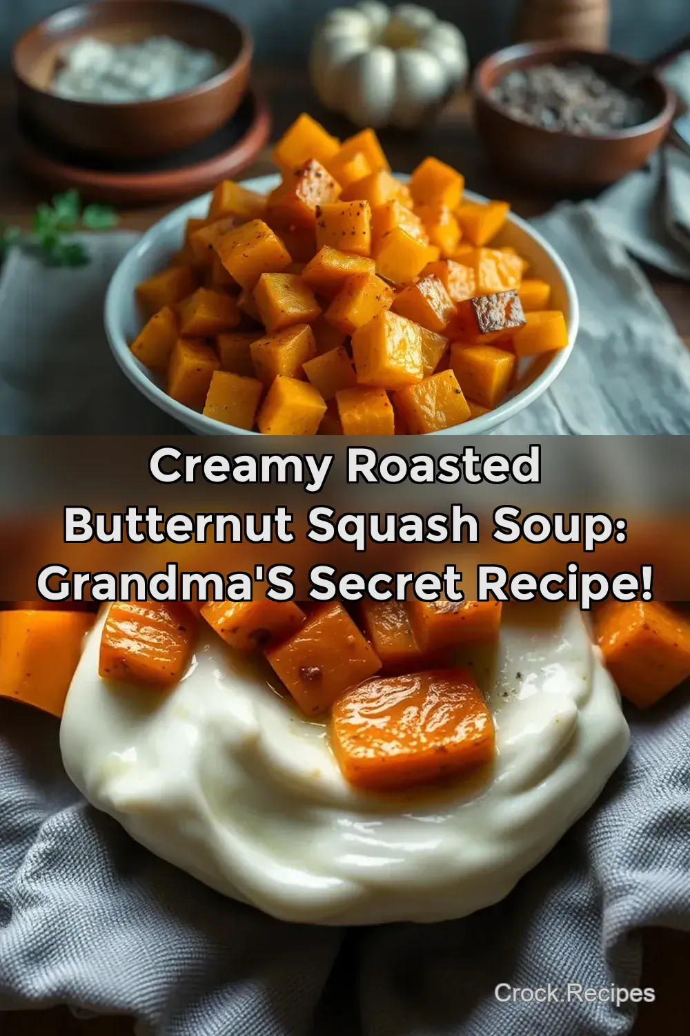 Creamy Roasted Butternut Squash Soup: Grandma' s Secret Recipe! : PIN FOR LATER Creamy Roasted Butternut Squash Soup: Grandma' s Secret Recipe!