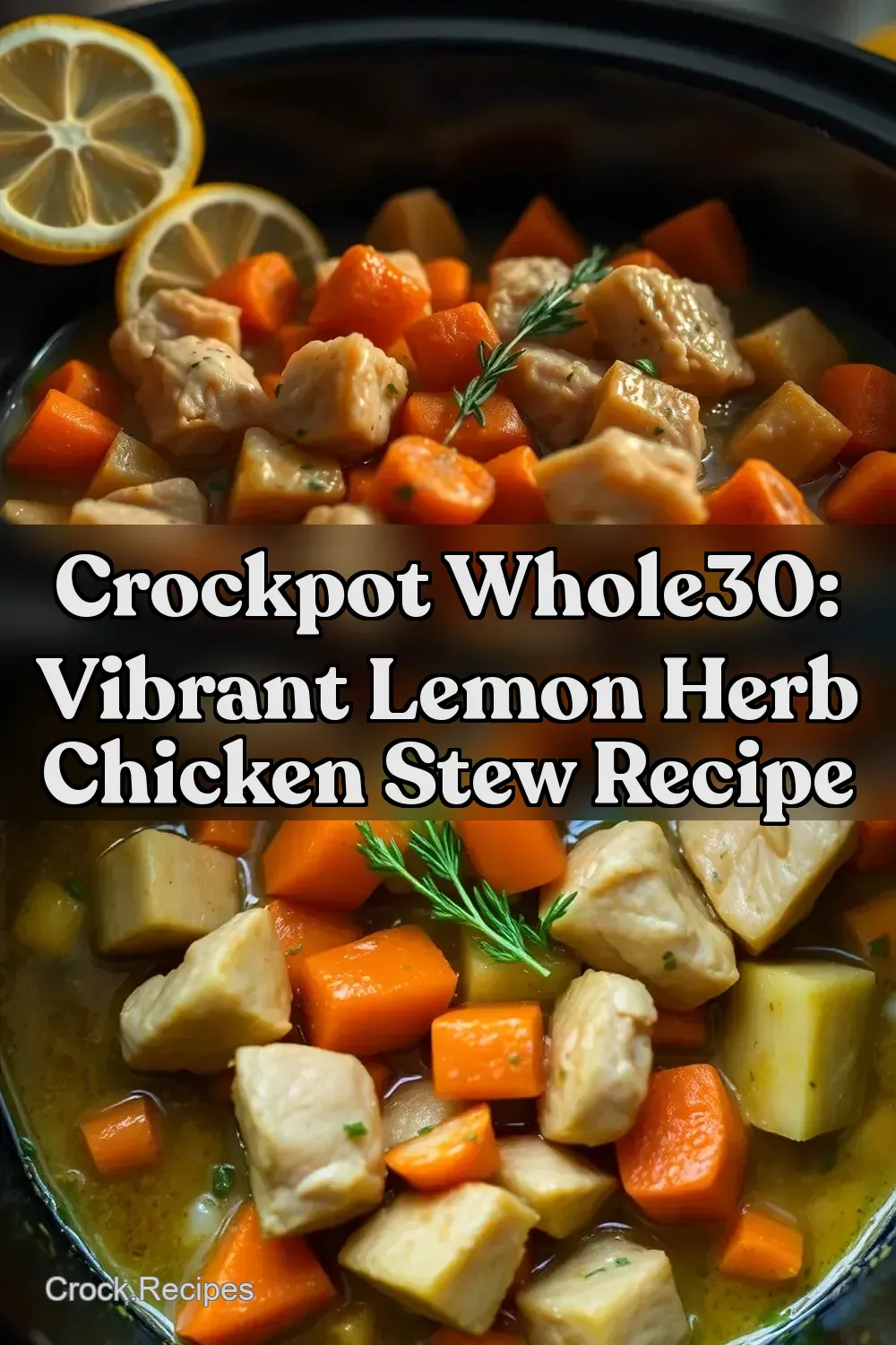 Crockpot Whole30: Vibrant Lemon Herb Chicken Stew Recipe : PIN FOR LATER Crockpot Whole30: Vibrant Lemon Herb Chicken Stew Recipe