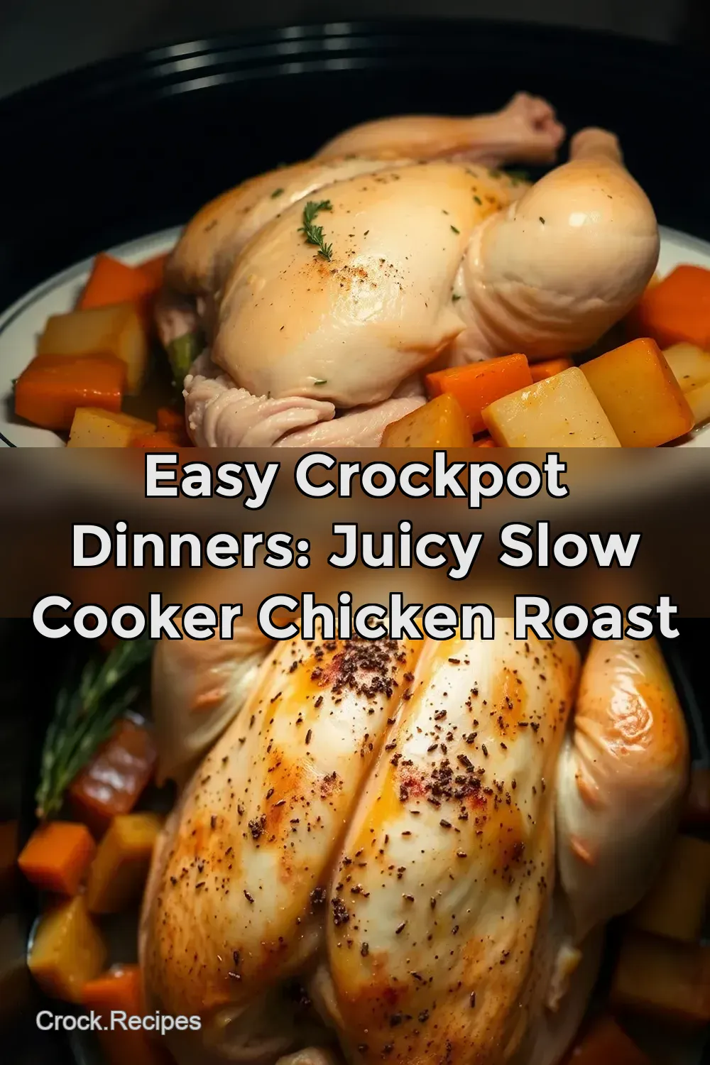 Easy Crockpot Dinners: Juicy Slow Cooker Chicken Roast : PIN FOR LATER Easy Crockpot Dinners: Juicy Slow Cooker Chicken Roast