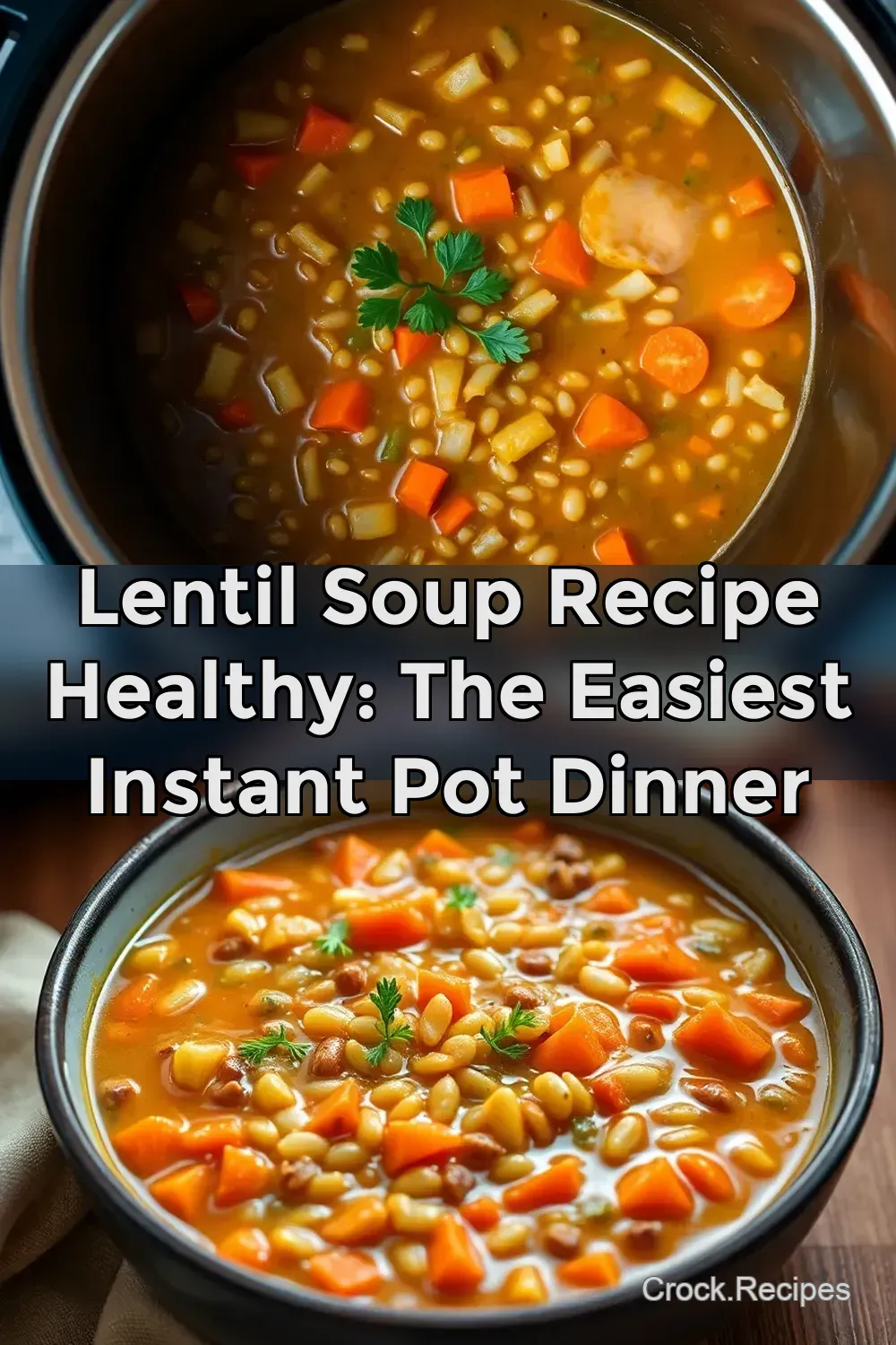 Lentil Soup Recipe Healthy: The Easiest Instant Pot Dinner : PIN FOR LATER Lentil Soup Recipe Healthy: The Easiest Instant Pot Dinner