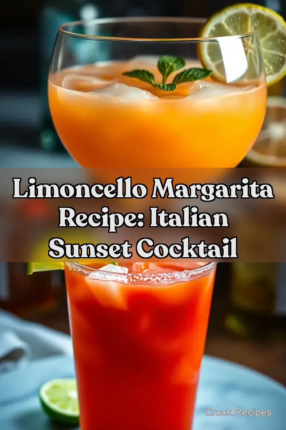 Limoncello Margarita Recipe: Italian Sunset Cocktail : PIN FOR LATER Limoncello Margarita Recipe: Italian Sunset Cocktail