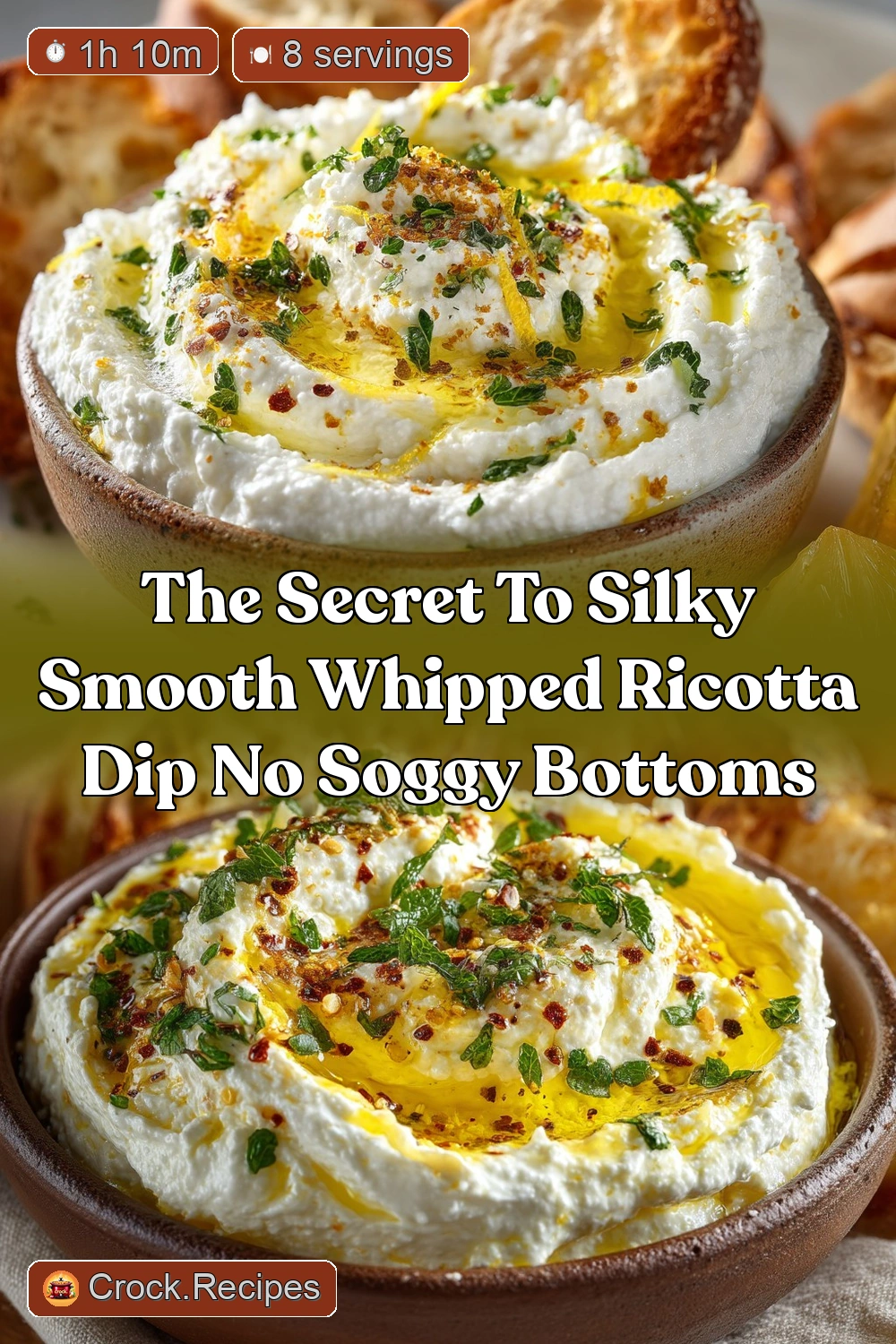 Fluffy Whipped Ricotta Dip Silky Smooth Lemon Olive Oil