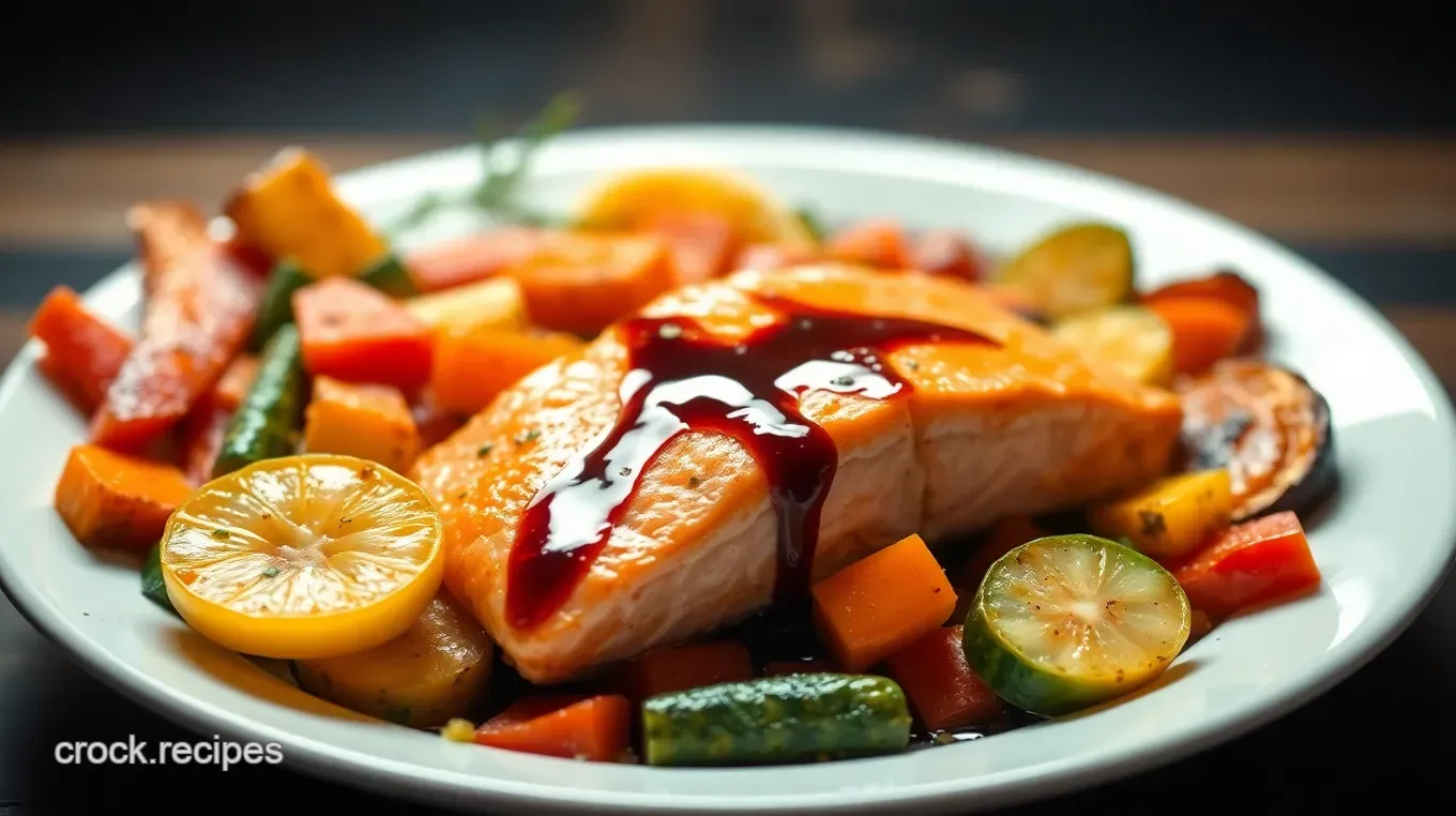 Easy & Juicy Salmon and Balsamic Vinegar: My Go-To Glazed Recipe Balsamic-Glazed Salmon with Roasted Vegetables