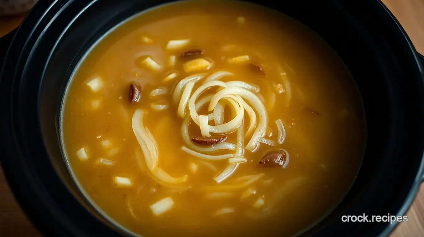 Easy & Comforting Crock Pot Onion Soup: A Family Favorite Recipe Slow-Cooked French Onion Soup: A Comforting Delight