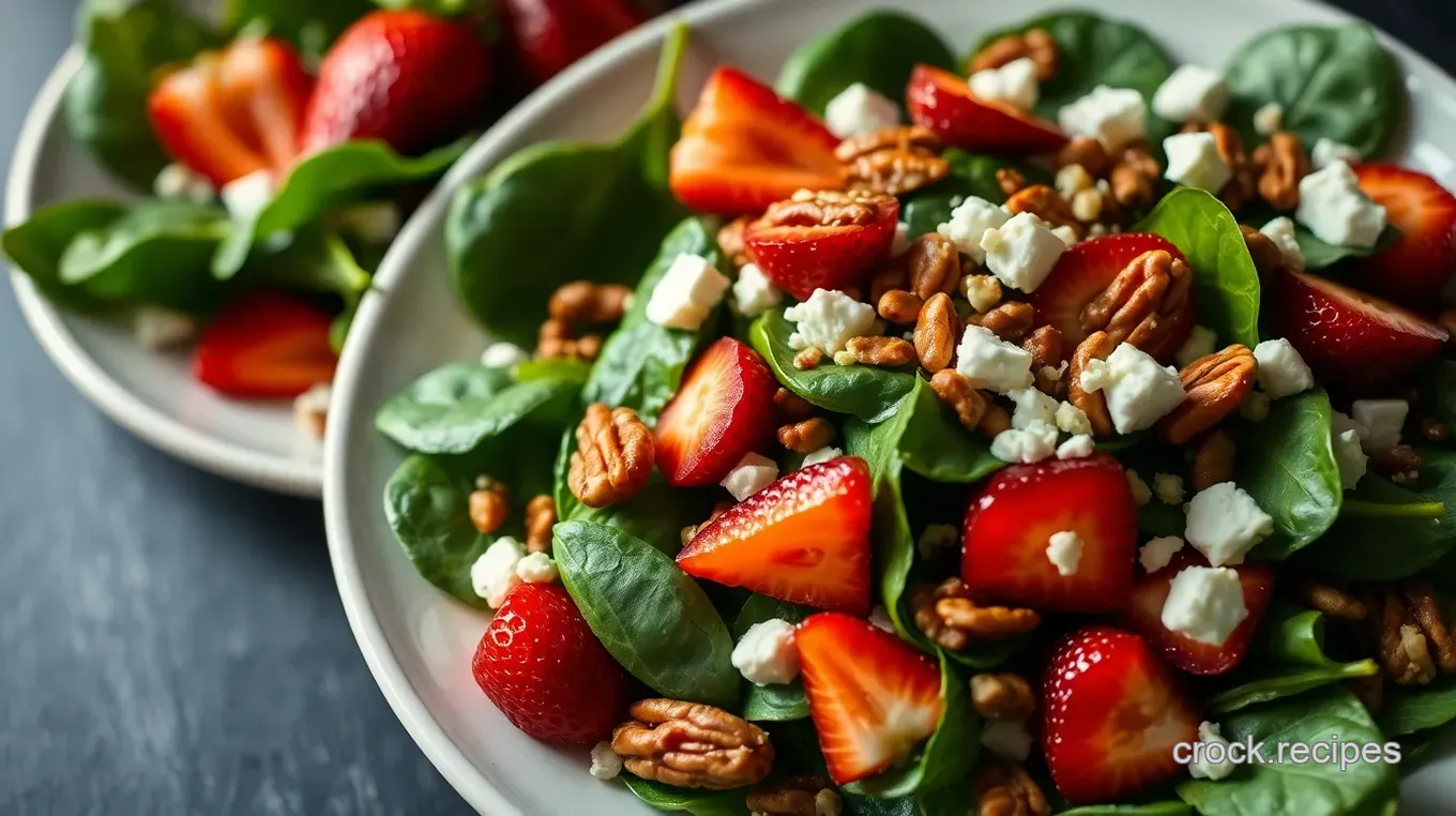 Easy Vibrant Spinach Strawberry Pecan Salad with Honey Balsamic Dressing Vibrant Spinach Strawberry and Pecan Salad with Honey Balsamic Dressing