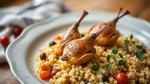 Roasted Quail Fruity Couscous Delight