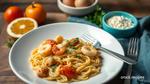 Quick Seafood Orzo with Chorizo Flavor