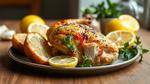 Roast Chicken with Garlic Lemon Toasts