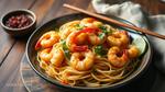 Stir-fry Prawns with Quick Noodles