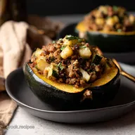 Sausage Stuffed Acorn Squash Autumn Comfort on a Plate
