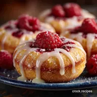 Raspberry Thumbprint Donuts: Baked Cake Recipe with Lemon Glaze