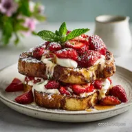 BAKED STRAWBERRIES AND CREAM FRENCH TOAST: Velvety Berry Center