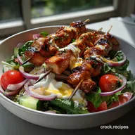 BBQ Chicken Skewer Salad: Smoky Charred Protein Perfection