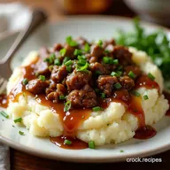 Ultimate Ground Beef Gravy Over Fluffy Mashed Potatoes