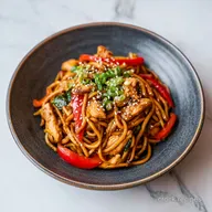 Chicken Yakisoba in 20 Minutes: Pan-Seared Japanese Noodle Dish