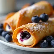 Blueberry Cream Cheese Egg Rolls Crispy Dessert Dream