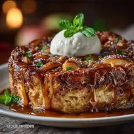 Creamy Sticky Toffee Caramel Apple Bread Pudding Recipe