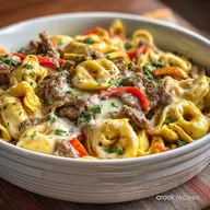 Cheesesteak Tortellini Slow Cooker Favorites