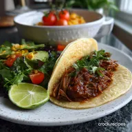 Easy Slow Cooker Chipotle Pot Roast Taco with Lime Recipe