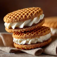Classic Buttery Vanilla Cream Wafer Cookie Sandwiches Crisp Creamy
