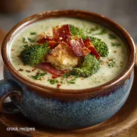 Silky Broccoli Cauliflower Cheese Soup with Bacon Recipe