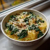 Creamy Garlic Parmesan Spaghetti Squash with Spinach Delight