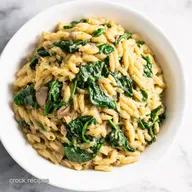 Creamy Spinach Mushroom Orzo Easy Weeknight Dinner
