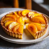 Peach Tart with Vanilla Glaze: Flaky and Velvety