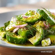 Crisp Cucumber Avocado Salad Recipe Zesty Dill Dressing and Feta