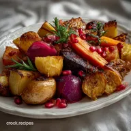 Roasted Root Vegetables with Pomegranate Seeds: Holiday Side