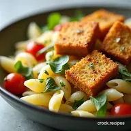 Sunshine Lemon Herb PlantBased Pasta Salad with Tofu