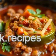 Crock Pot Stuffed Pepper Soup Delight