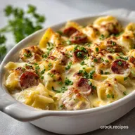 Crockpot Pierogi Casserole with Kielbasa for 8