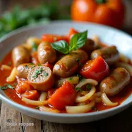 Crockpot Sausage and Peppers and Onions Family Favourite