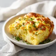 Fluffy Egg Casserole with Turkey Sausage for 8 Servings