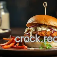My Family's Favorite Fry Chicken Burger with Creamy Slaw Recipe