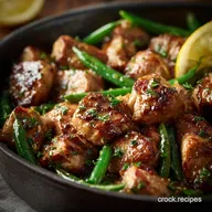 Garlic Butter Pork Bites Lemon Green Beans A Speedy Weeknight Supper