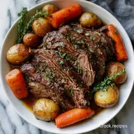 Garlic Herb Crockpot Beef Pot Roast for 7