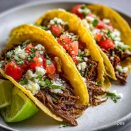 GF Shredded Beef Tacos with Lime | Slow Cooked