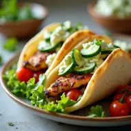 Easy Greek Chicken Gyros with Cucumber Tzatziki Santorini at Home