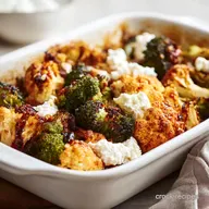 Broccoli and Cauliflower Recipes: Smoky Harissa Roast w Whipped Feta