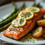 LemonGarlic Herb Salmon with Asparagus Crispy Potatoes