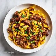 Mississippi Beef Noodles with Tender Beef and Savory Gravy