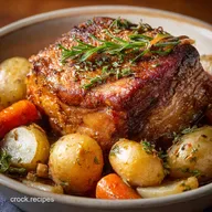 OnePot Pork Roast with Garlic Carrot and Potato Crispy Crackling Hero