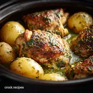 OnePot Slow Cooker Chicken with Potatoes Green Bea Easy Herb Dinner