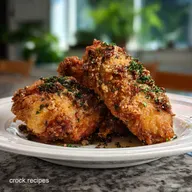 Crispy Oven Fried Chicken with Garlic and Herbs No Deep Fry