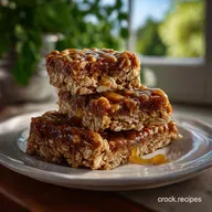 3 Ingredient Peanut Butter Oatmeal Bar with Honey No Bake