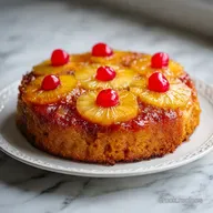 Pineapple Upside Down Cake: Caramelized Sponge for 10 Servings