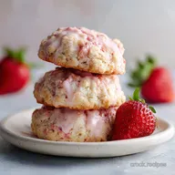 Valentines Day Dessert Idea with Pink Strawberry Cheesecake Cookies Ready in 1 Hour 2 Mins