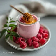High Protein Raspberry Yogurt Smoothie with Honey Ready in Minutes - Grab And Go Breakfast